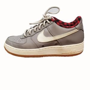 Nike Air Force1 Boys Shoes Size 6Y Gray Red Plaid Lined Lace Up LV8 GS 820438200